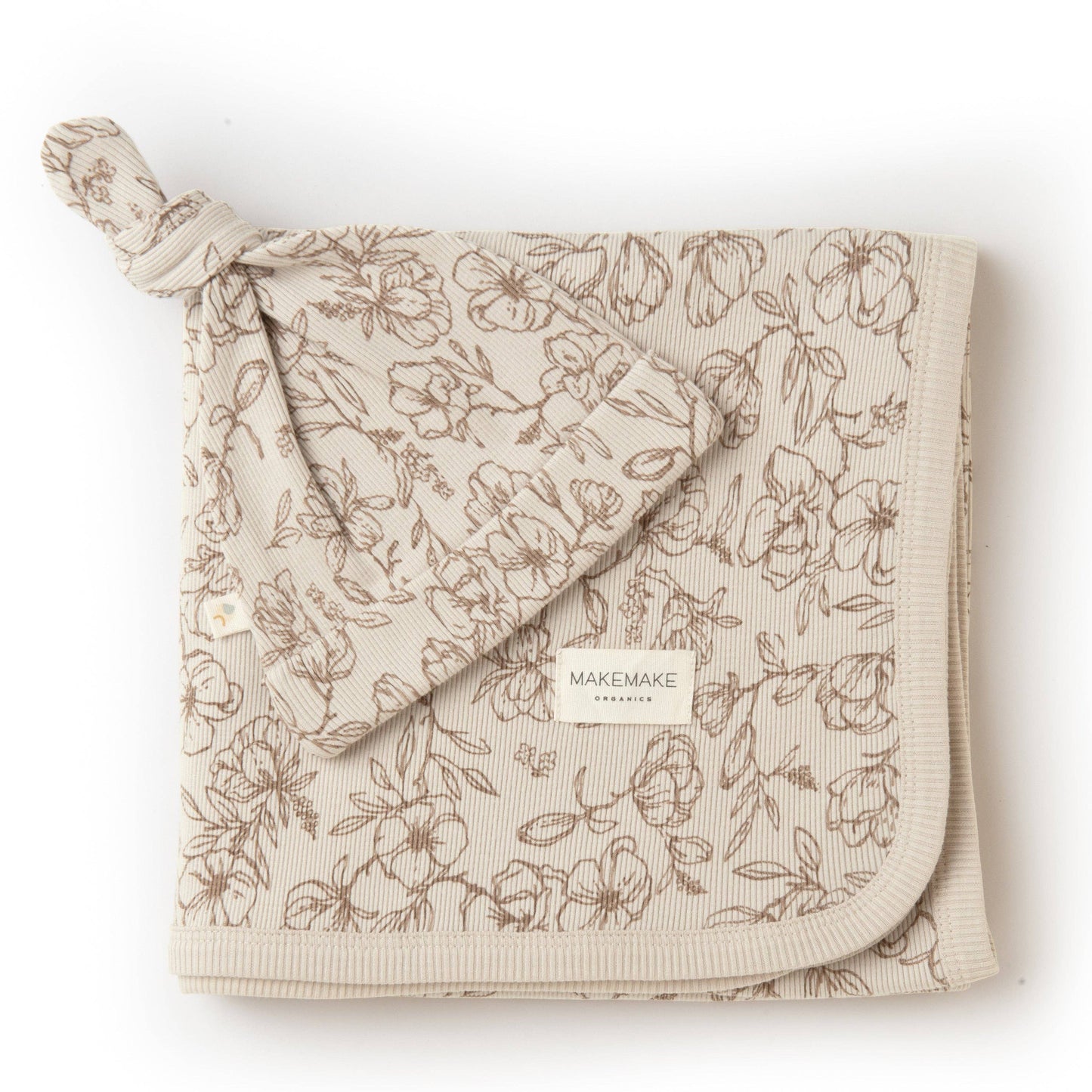 Organic Swaddle Blanket & Hat - Vintage Bloom