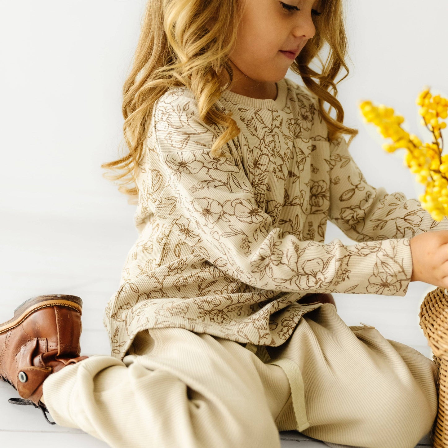 Organic Tee & Pant Set - Vintage Bloom