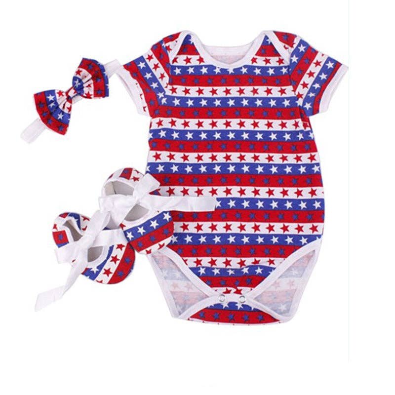 The Find Peaks - Infant Summer Romper Set with Short Sleeves and Leopard Rose Print: Rose Floral 3-Piece Set / 73 (6–12M)