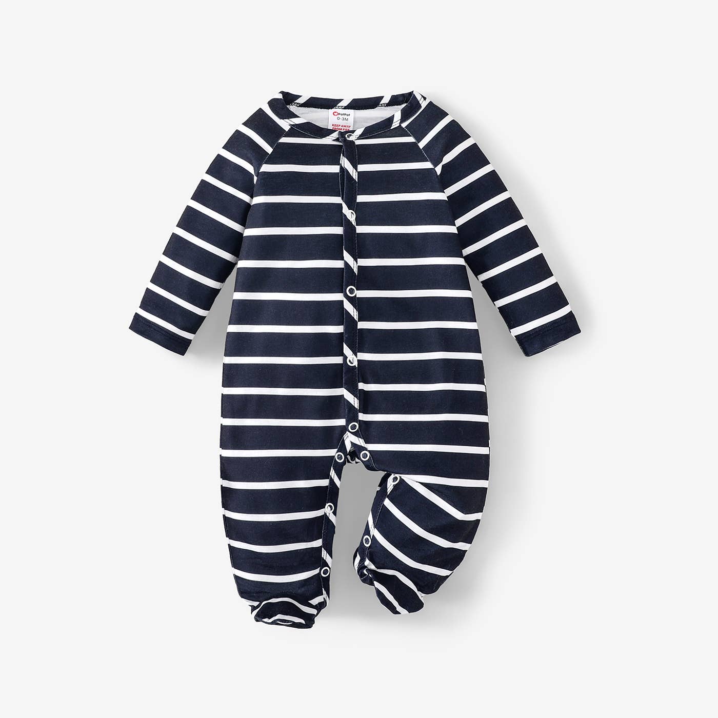 PatPat - Baby Boy Basic Geometric Printed Long Sleeve Pajama: Royal Blue / 9-12 Months