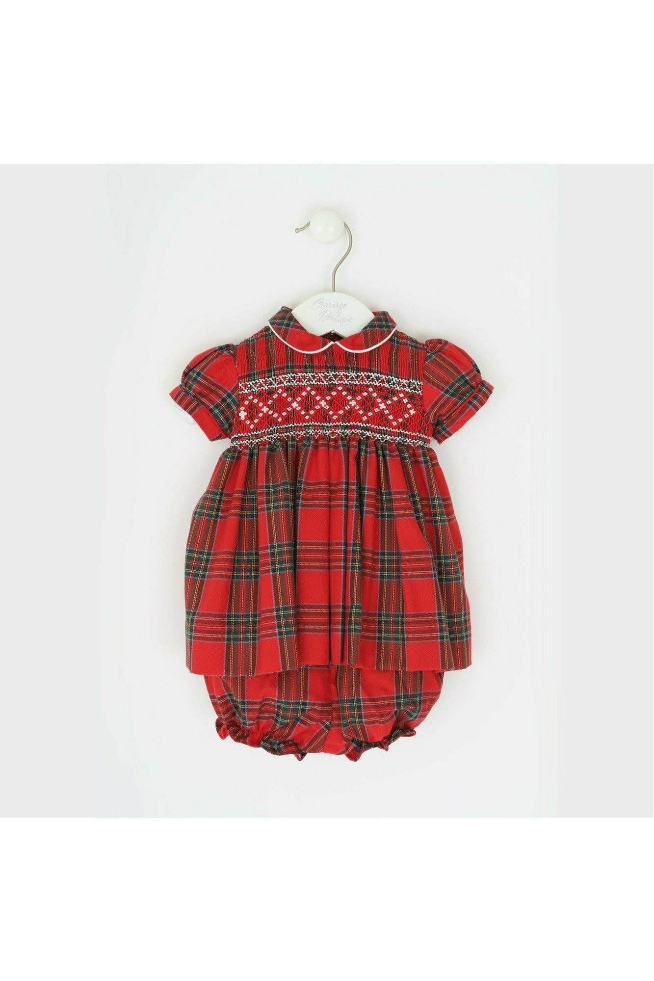 Toddler Girl Diamond Plaid Short Sleeve Dress