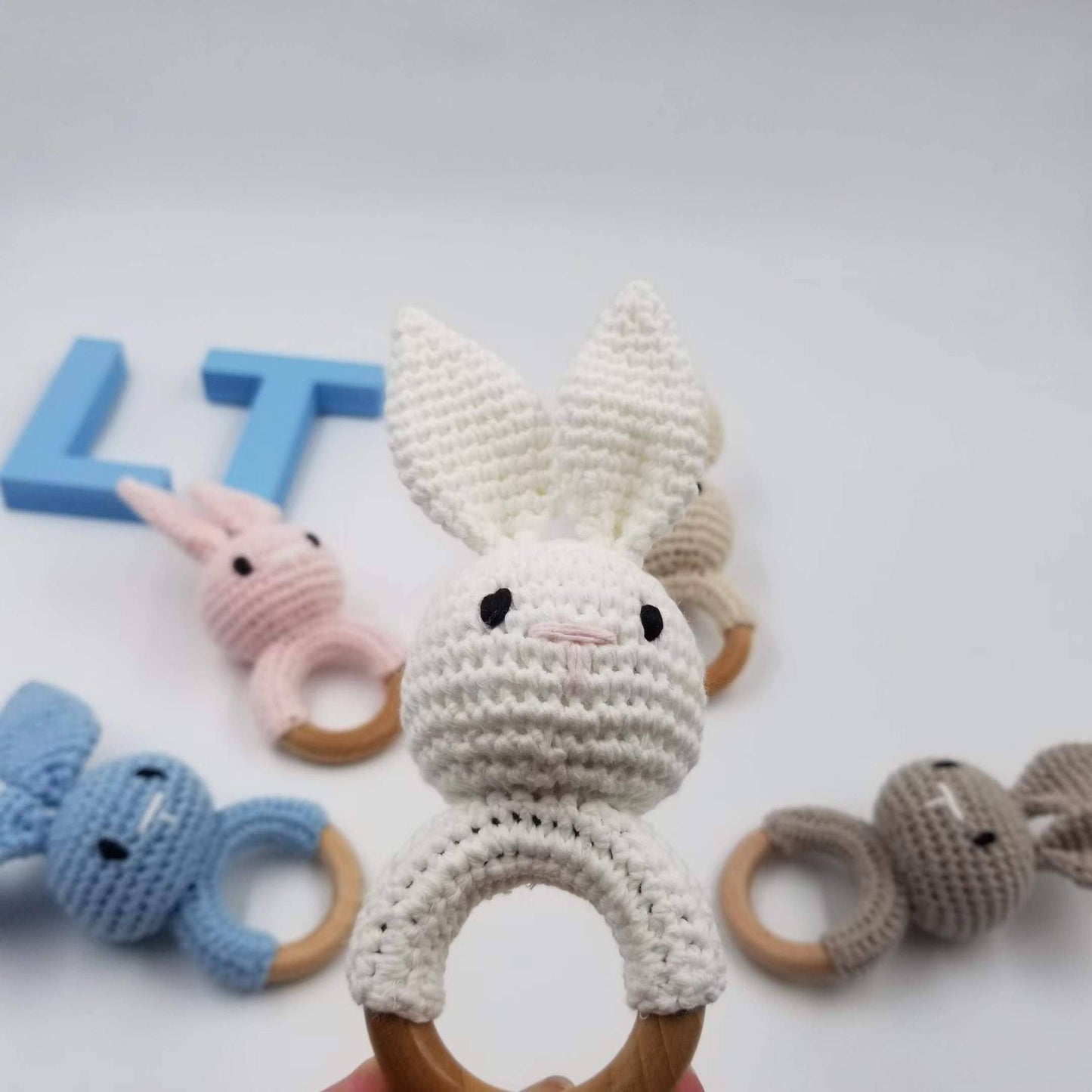 Knitting Rabbit Hand Crochet Rattle