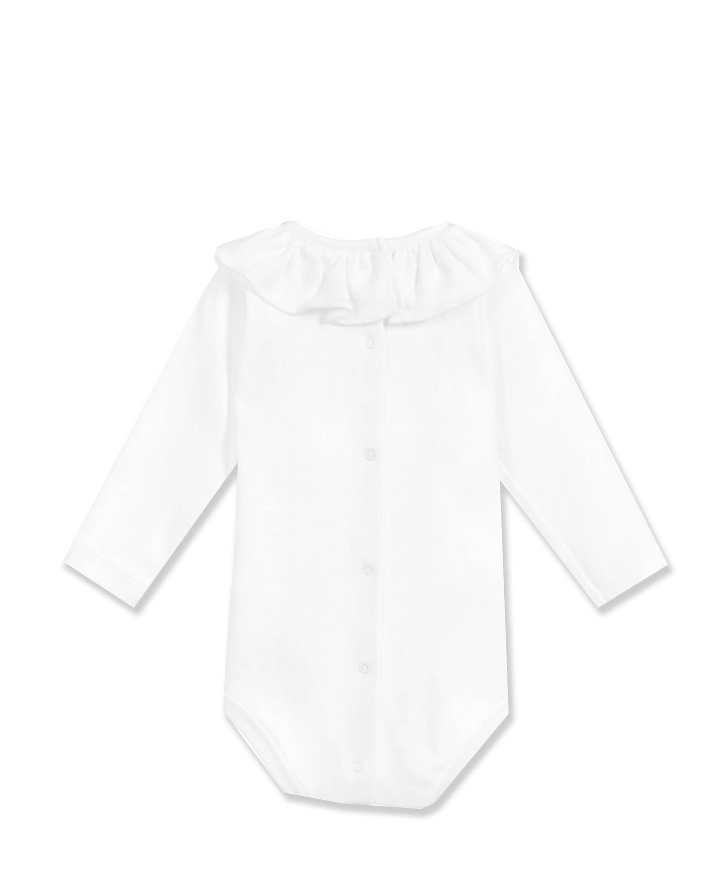 Baby Girl's Bodysuit with Cotton Ruffle Collar
