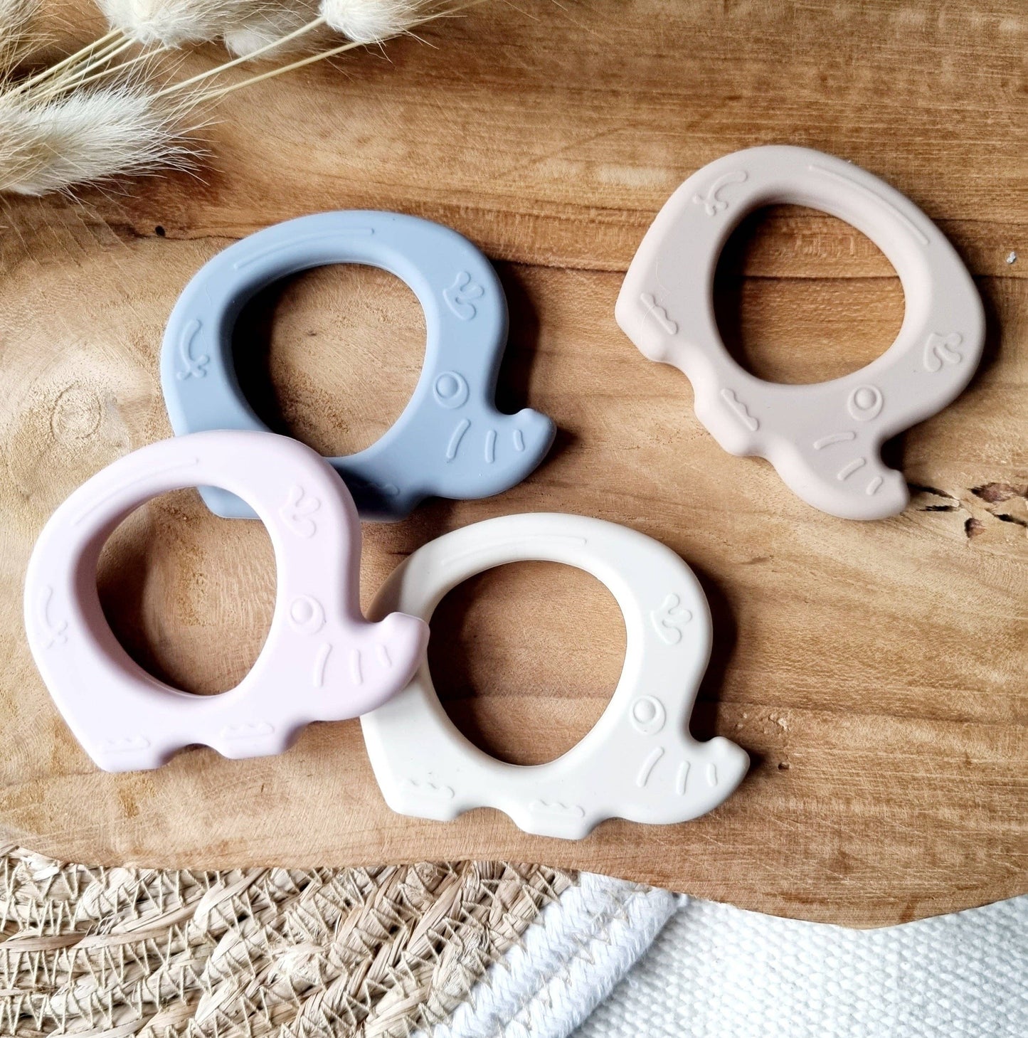 Elephant Teether - Grey Blue