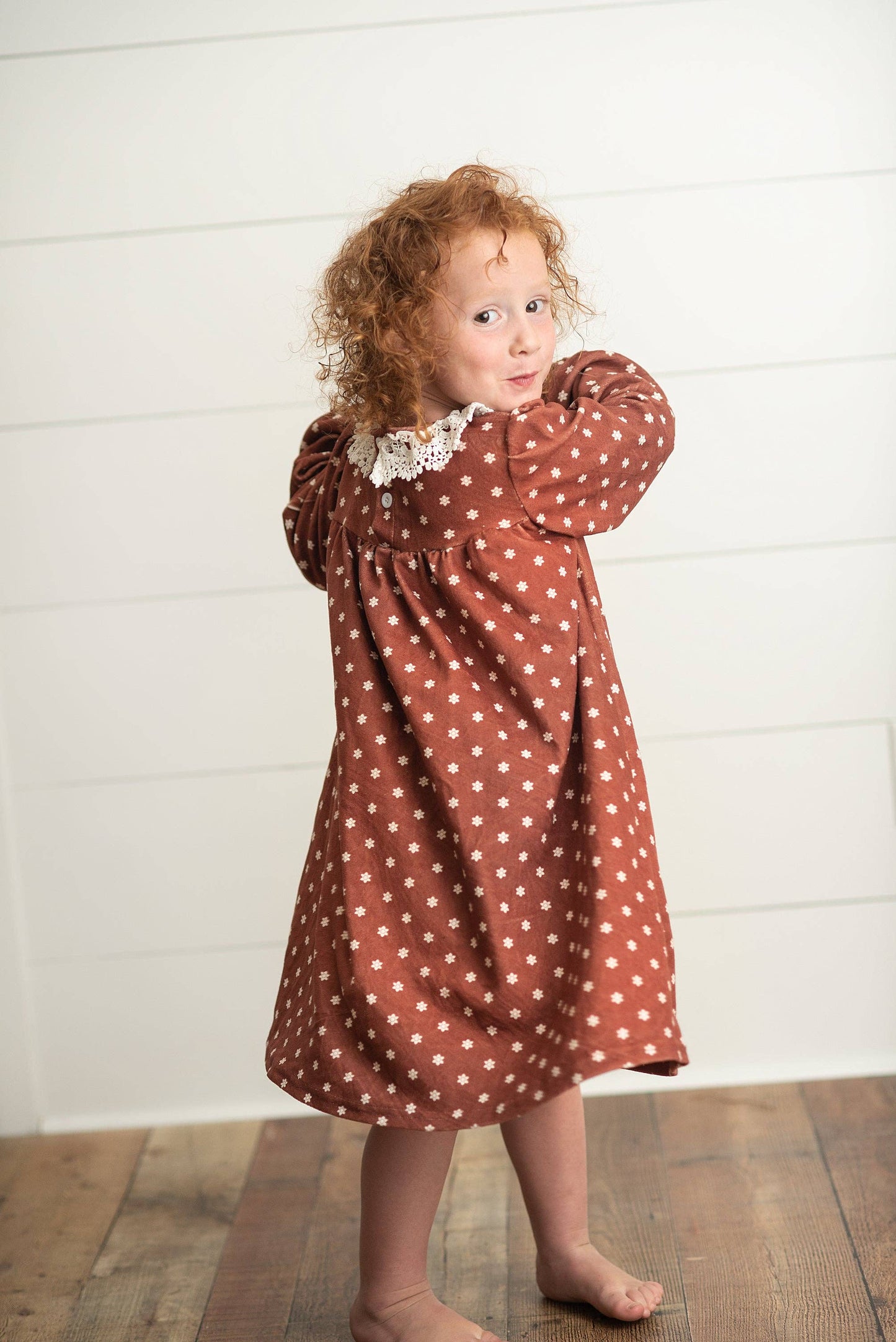 Flower Velvet Lace Collar Dress