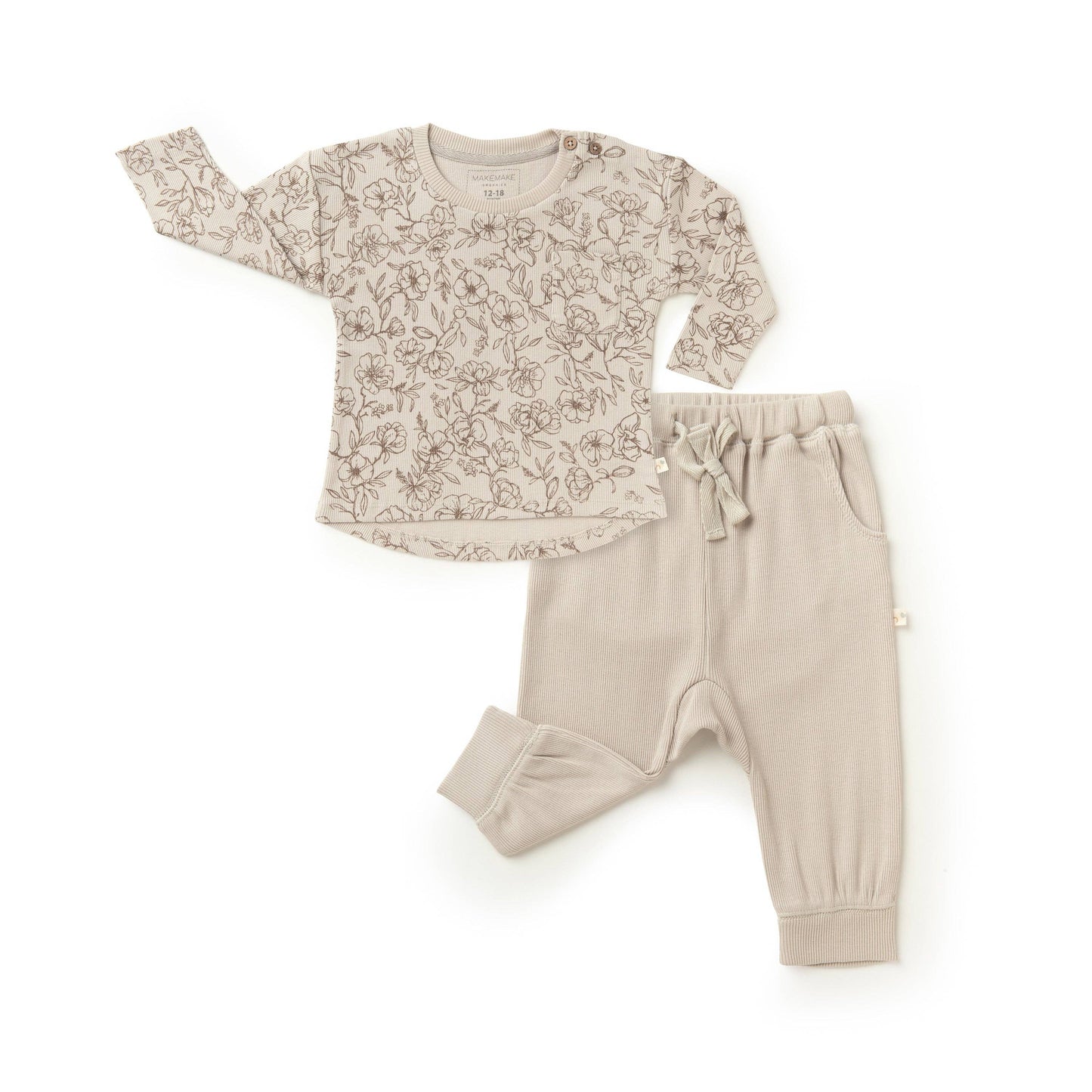 Organic Tee & Pant Set - Vintage Bloom