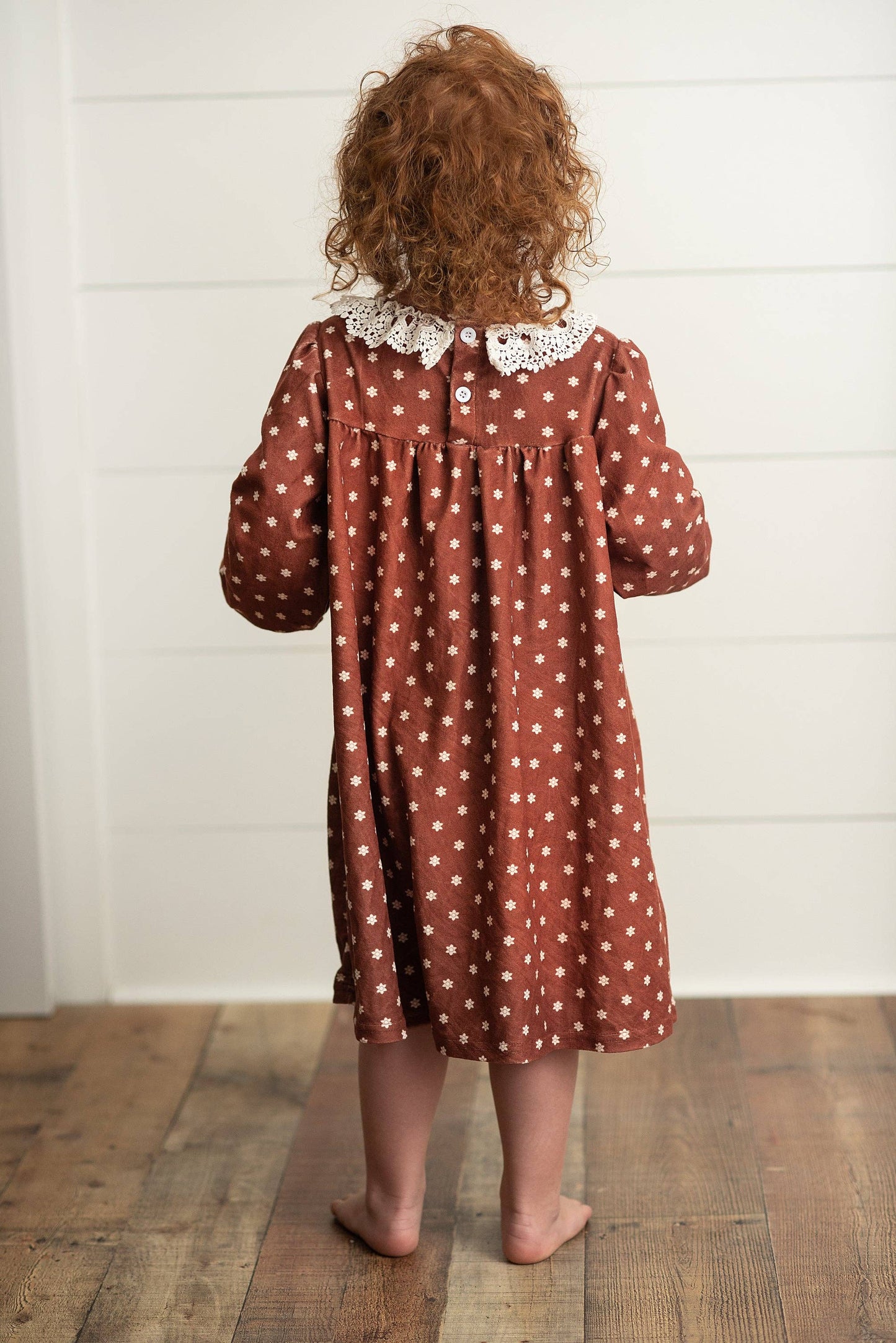 Flower Velvet Lace Collar Dress