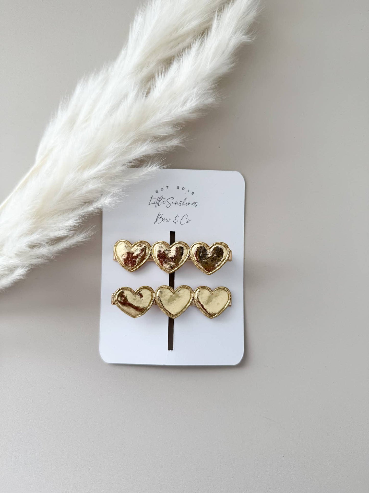 Little Sunshines Bow & Co - Satin Hearts Valentines Day Hair Clips & Headbands: Pink / Nylon Headband