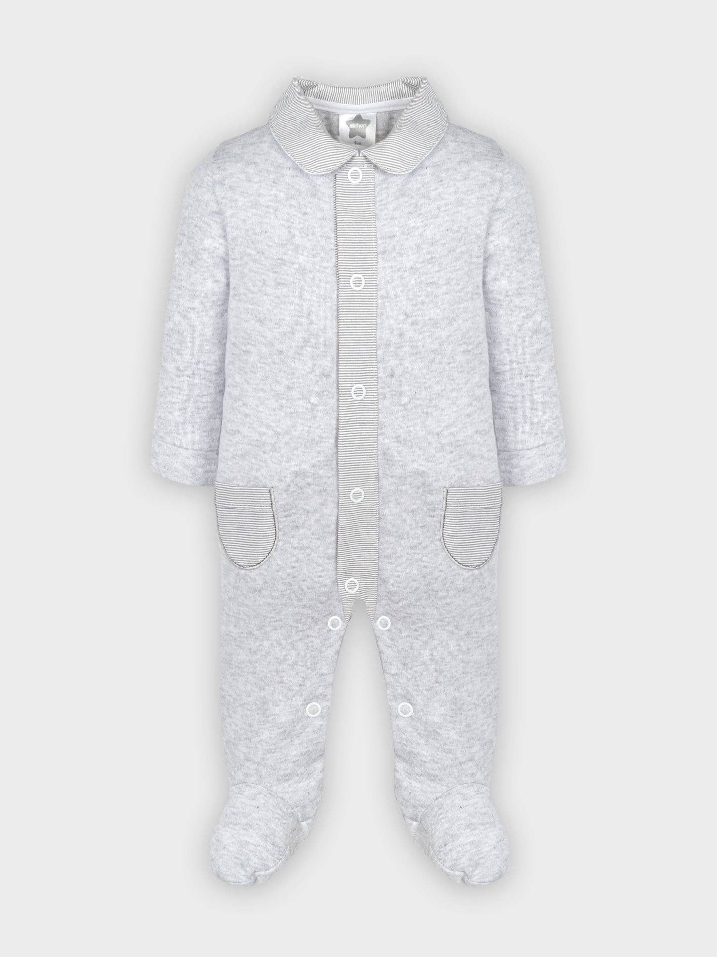 Babygrow with pockets and stripes