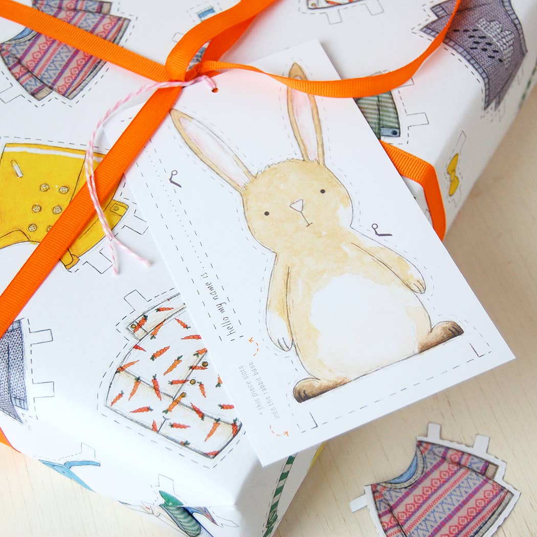 Dress Up A Rabbit Activity Wrapping Paper