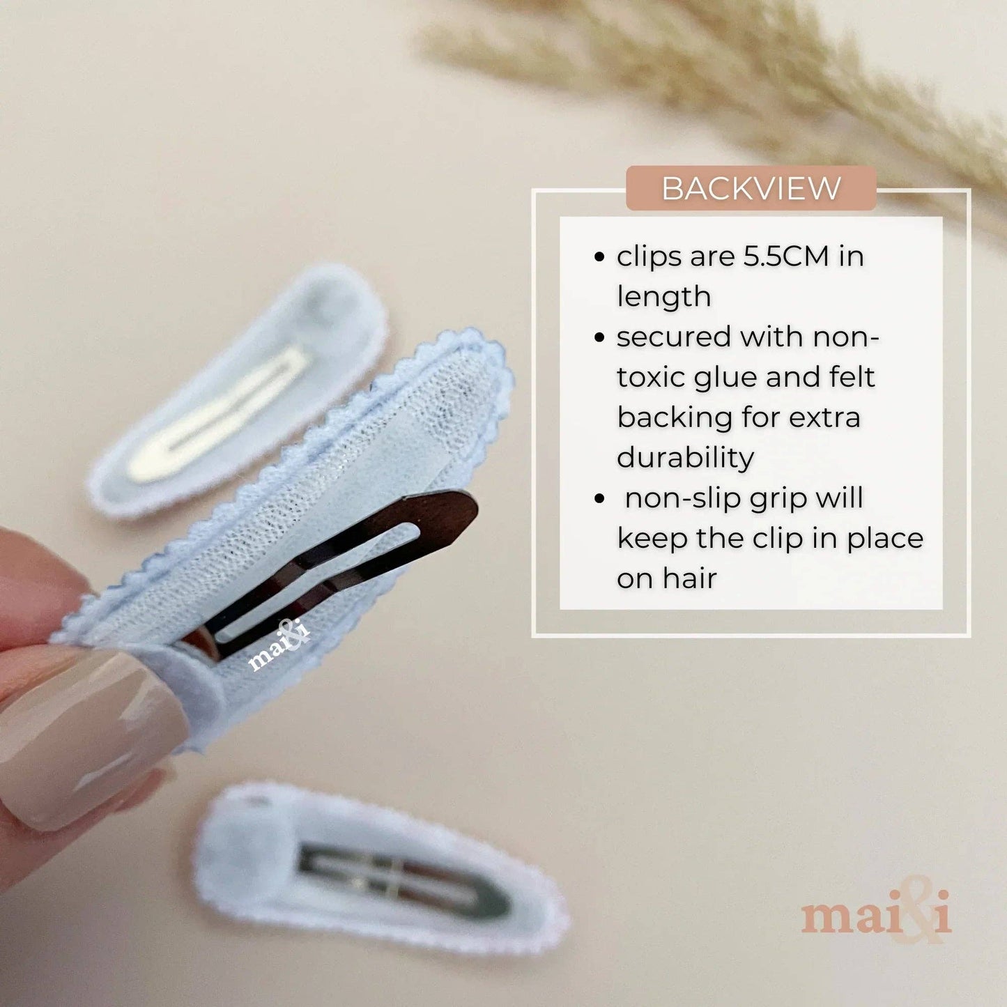 blue stripe snap clip set