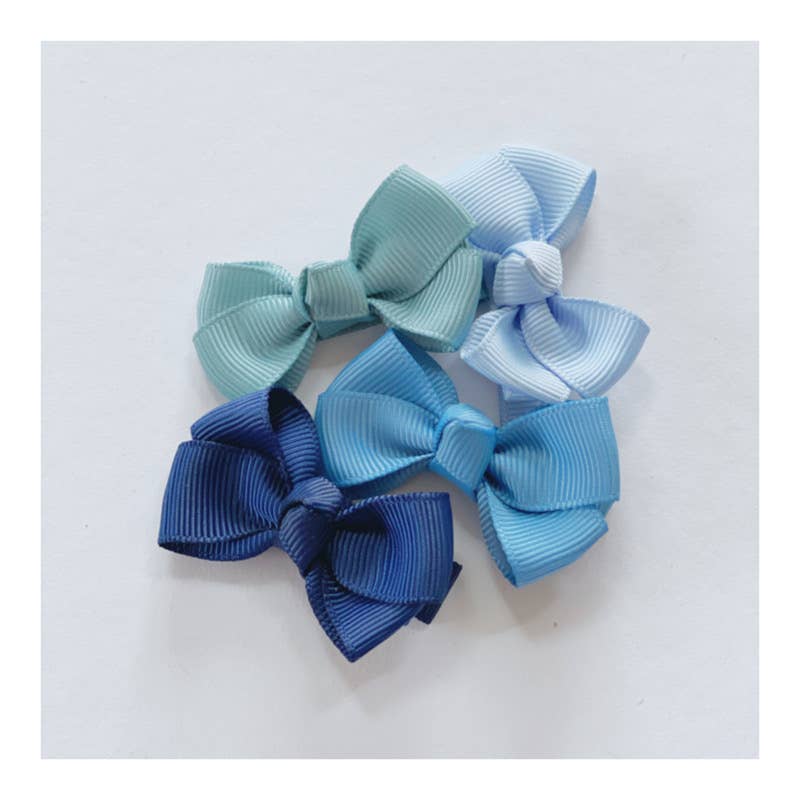 Estelle hair bow with clip in navy blue