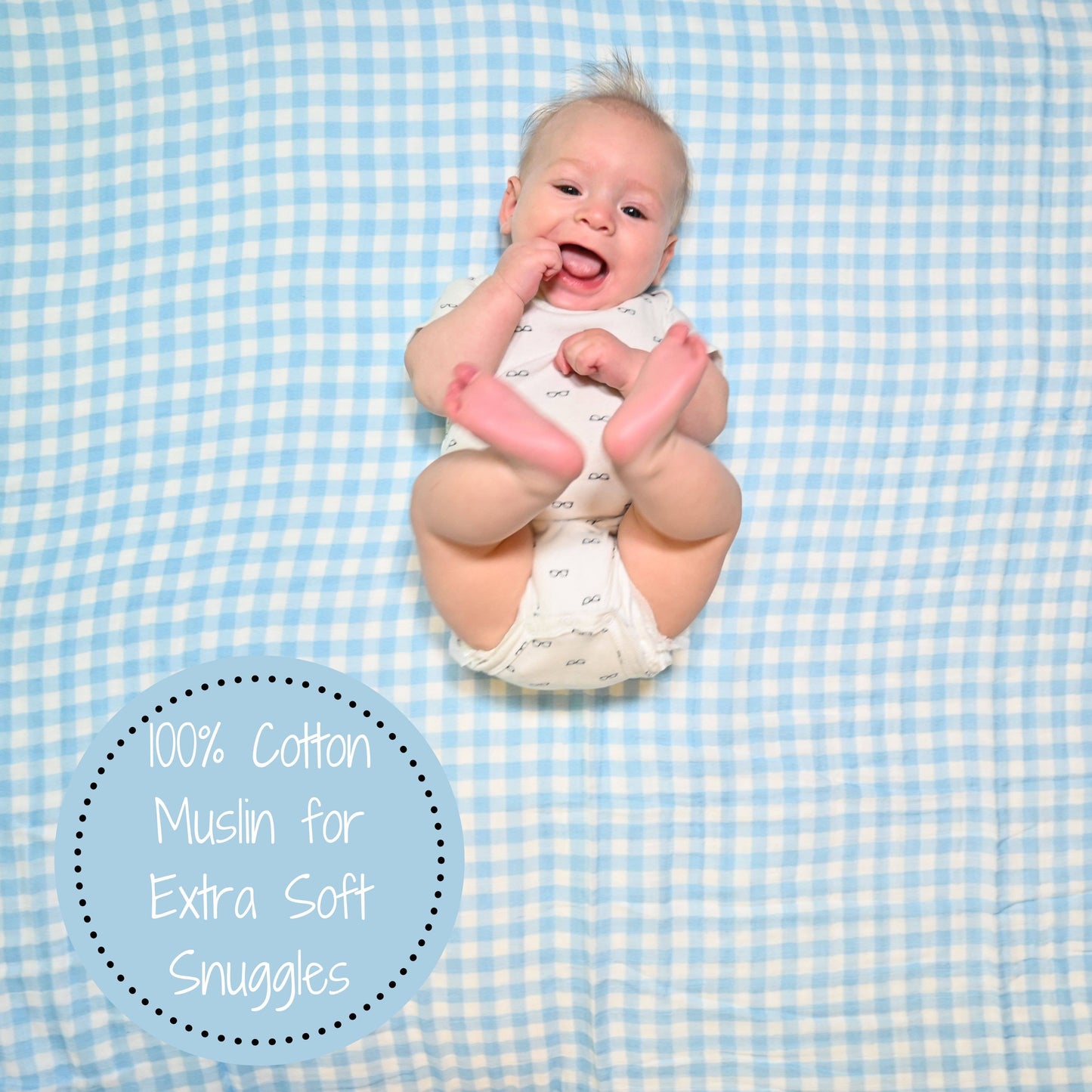 Gingham Baby Muslin Cotton Blanket