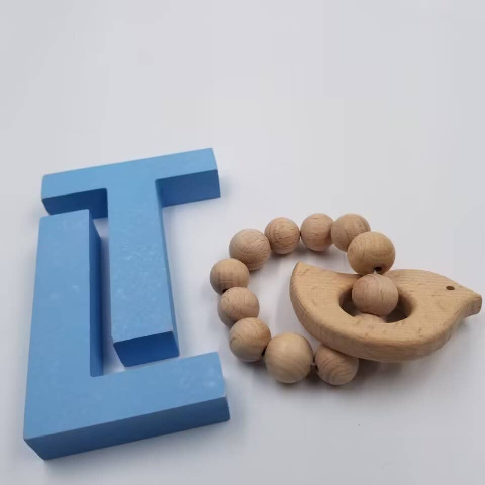 Bird Teething Rattle Wooden Brooklyn Teether