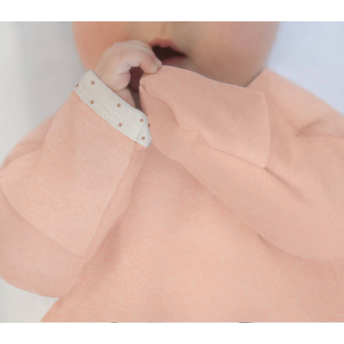 SwaddleDesigns - 2pc Gift Set - Pajama Gown and Hat - Heathered Peach Blush