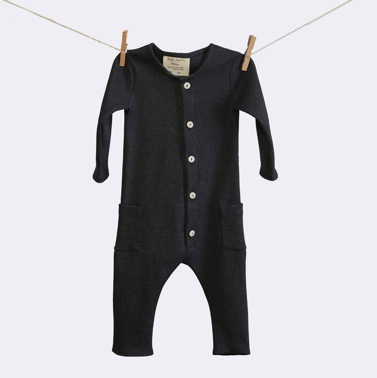 Rib organic long jumpsuit