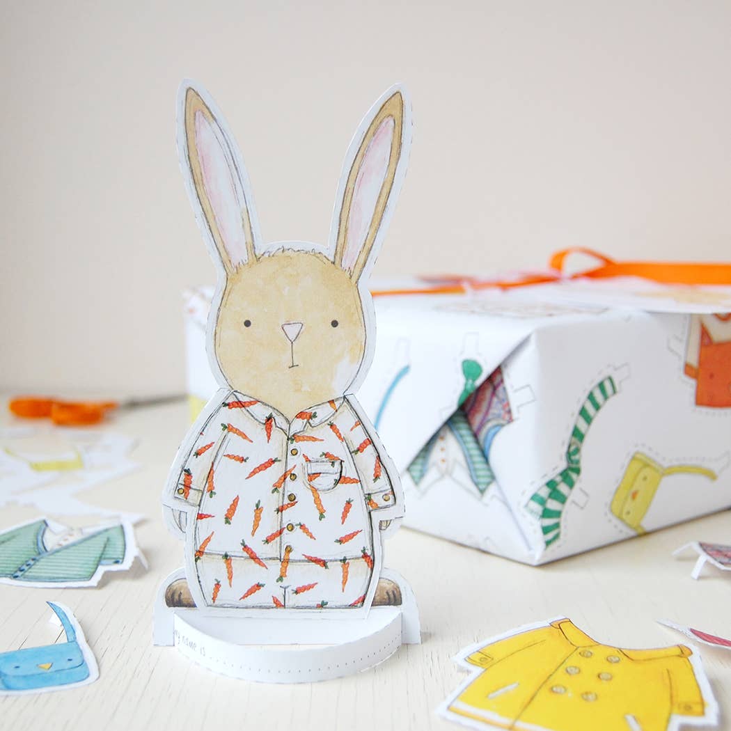 Dress Up A Rabbit Activity Wrapping Paper