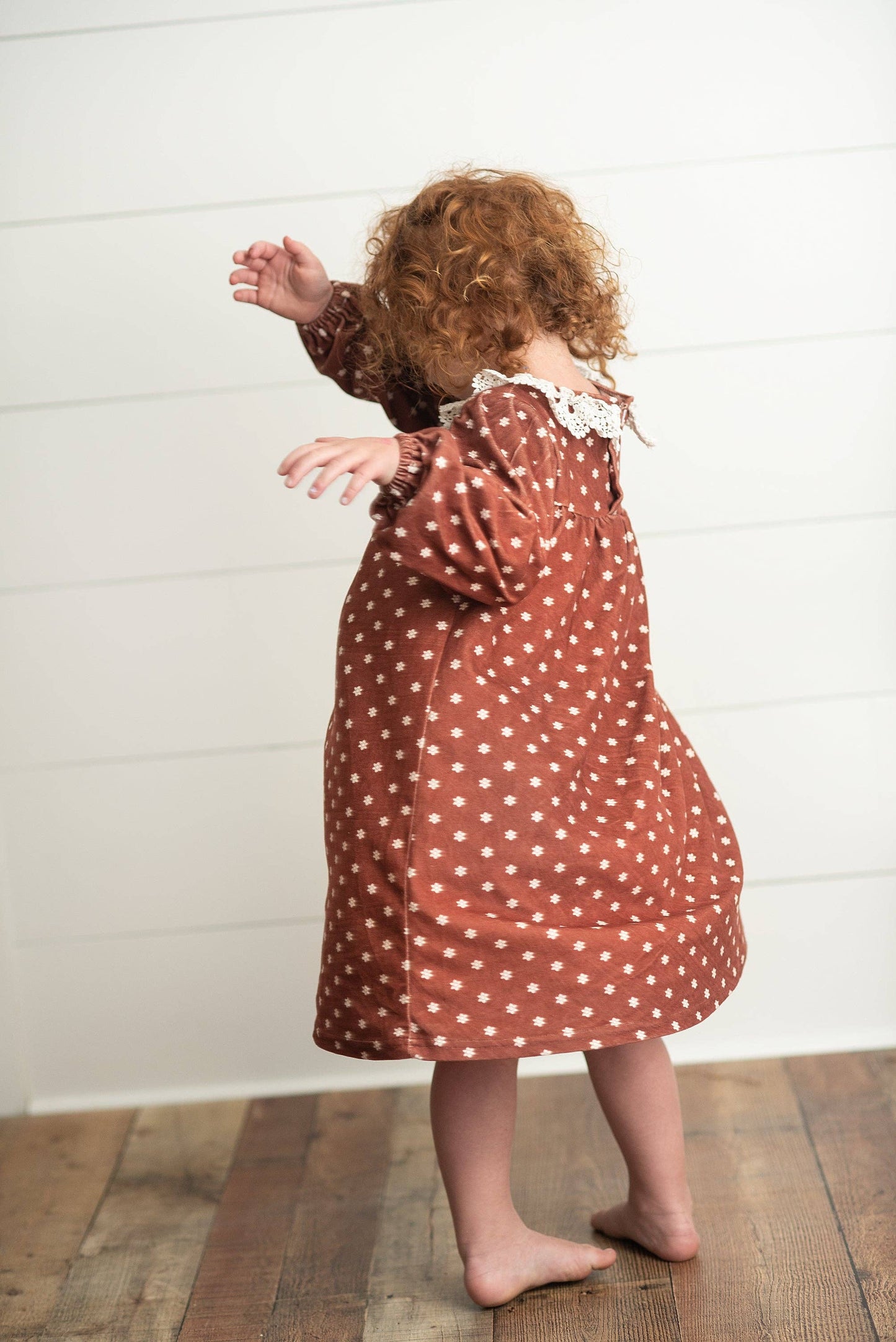 Flower Velvet Lace Collar Dress