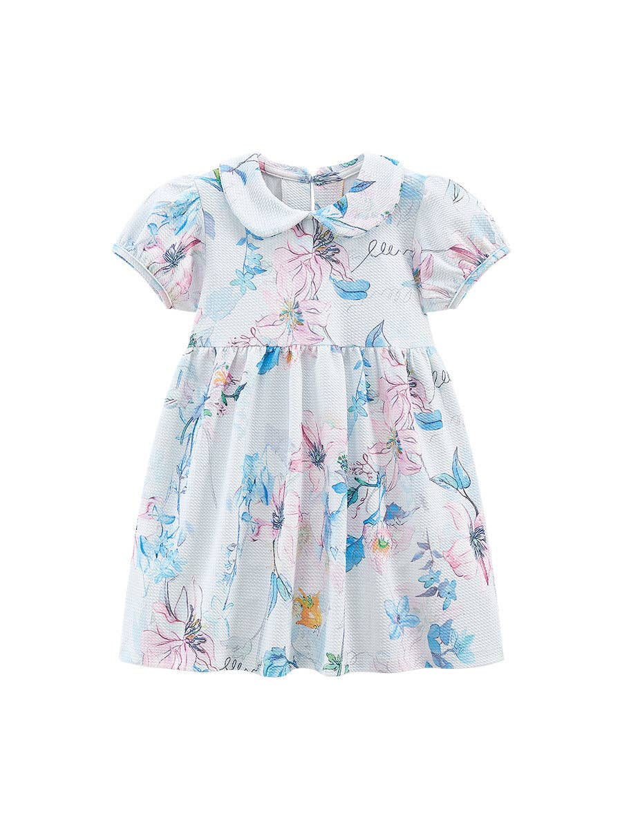 Spring And Summer Baby Girls Peter Pan Collar Short Sleeves