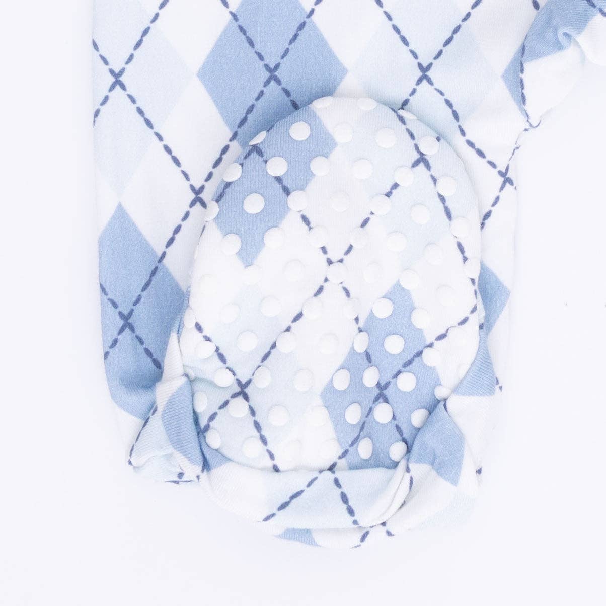 Angel Dear - Blue Argyle - 2 Way Zipper Footie: 0-3M