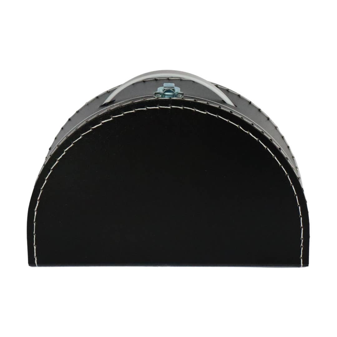 Black half round suitcase 28 cm