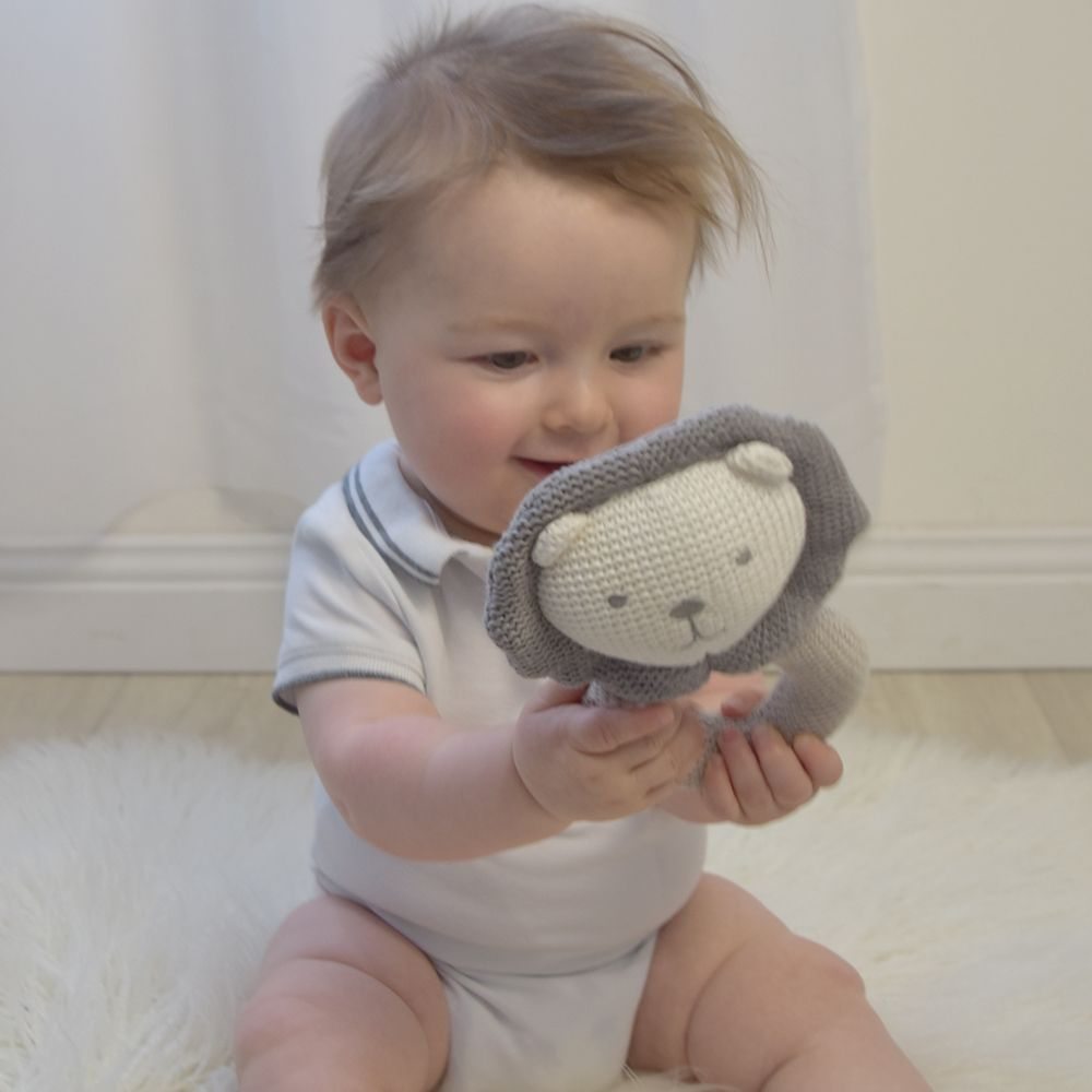 Austin the Lion Knitted Rattle