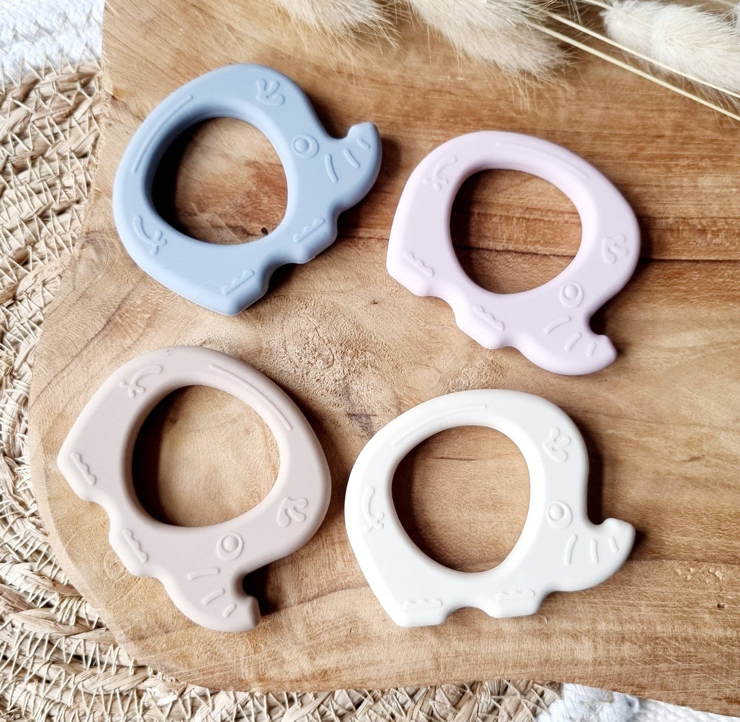 Elephant Teether - Grey Blue