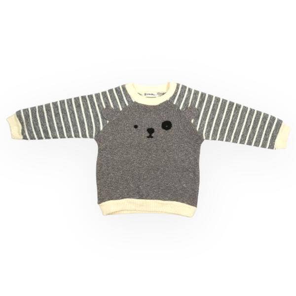 A85 72223 *LITTLE WHO* Bear Face Stripy Sweatshirt