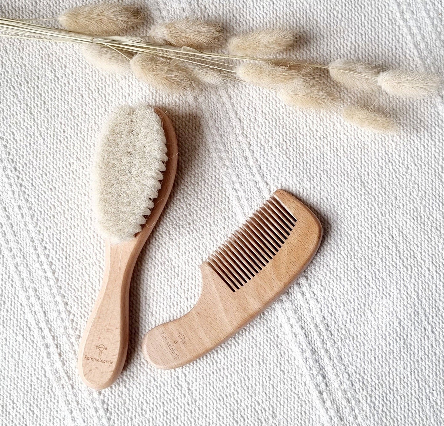 Wooden baby brush and comb set