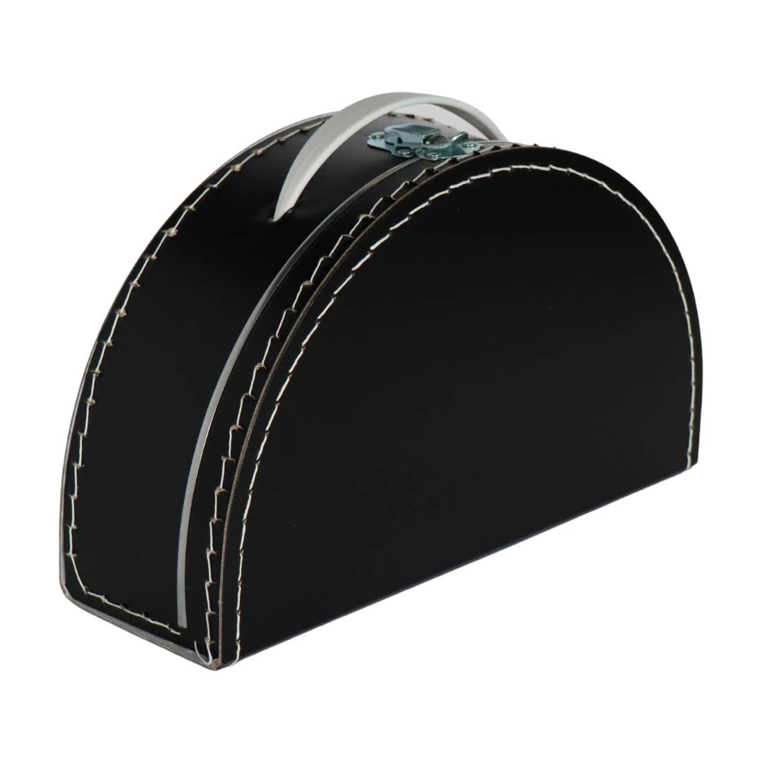 Black half round suitcase 28 cm