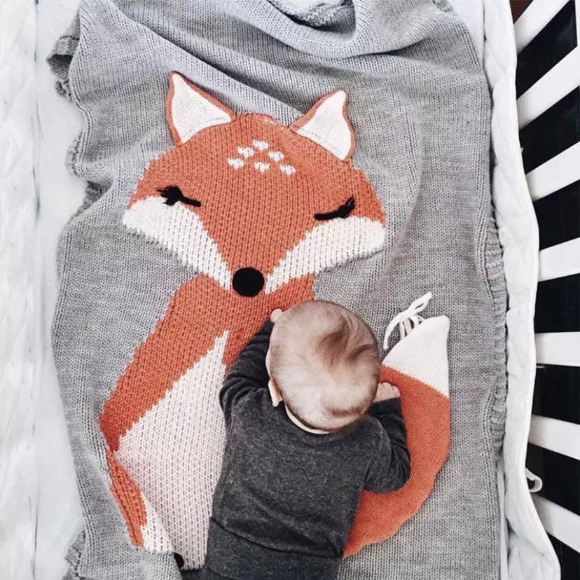 Fox baby blanket