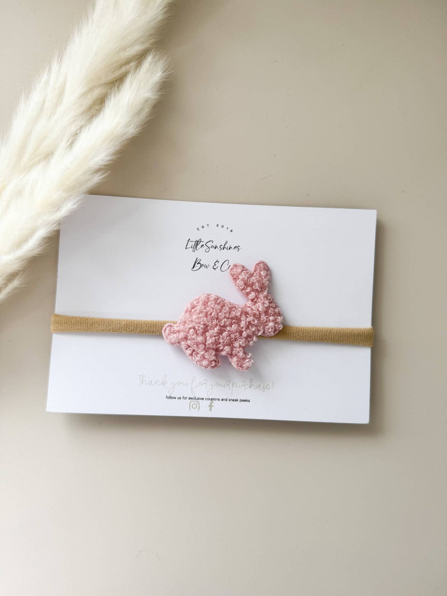 Little Sunshines Bow & Co - Fluffy Bunny Easter Headbands: Gray
