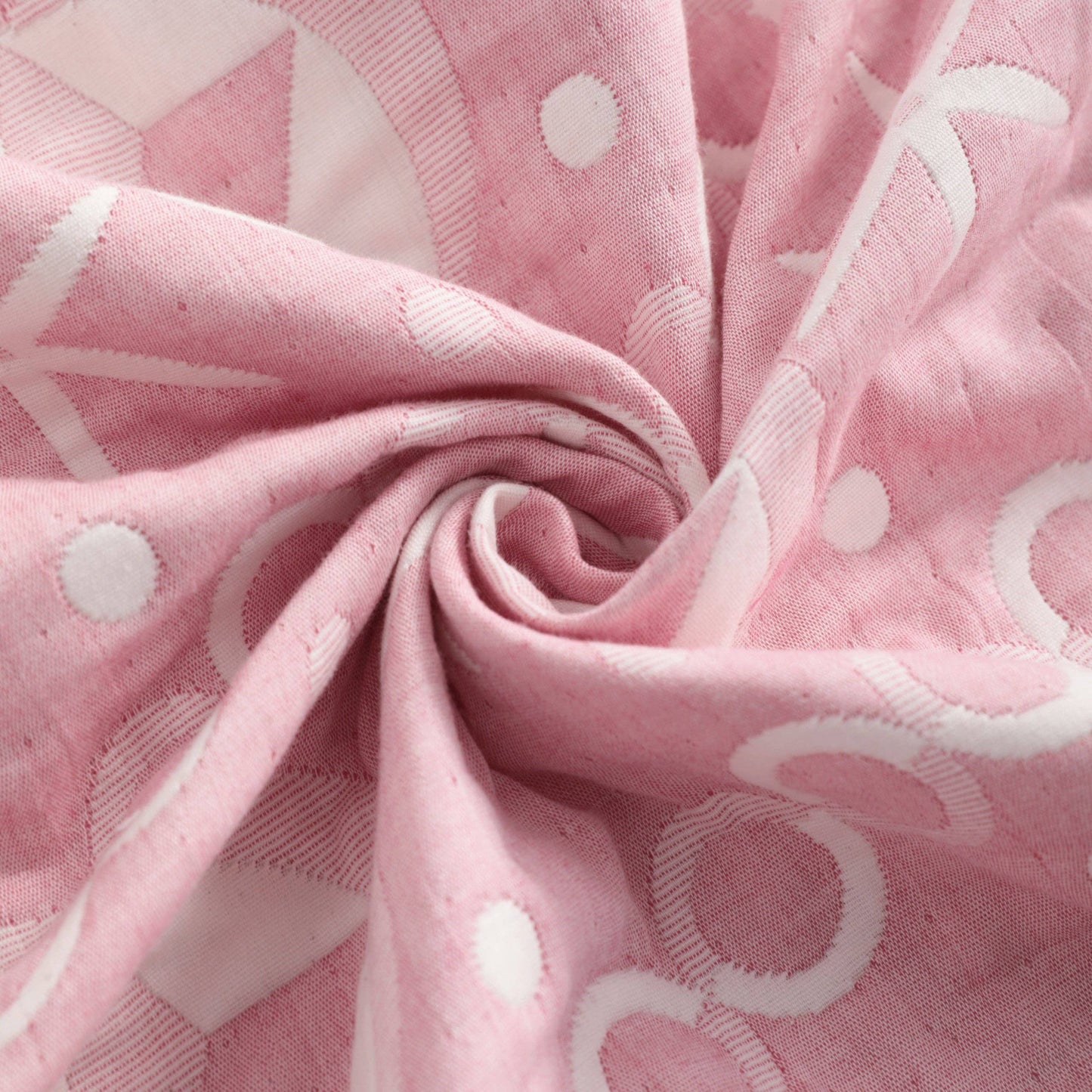 Bay & Loom - 3 Layer Muslin Cotton Jacquard Toddler Blanket: Blue Clover / 30 x 40 inches