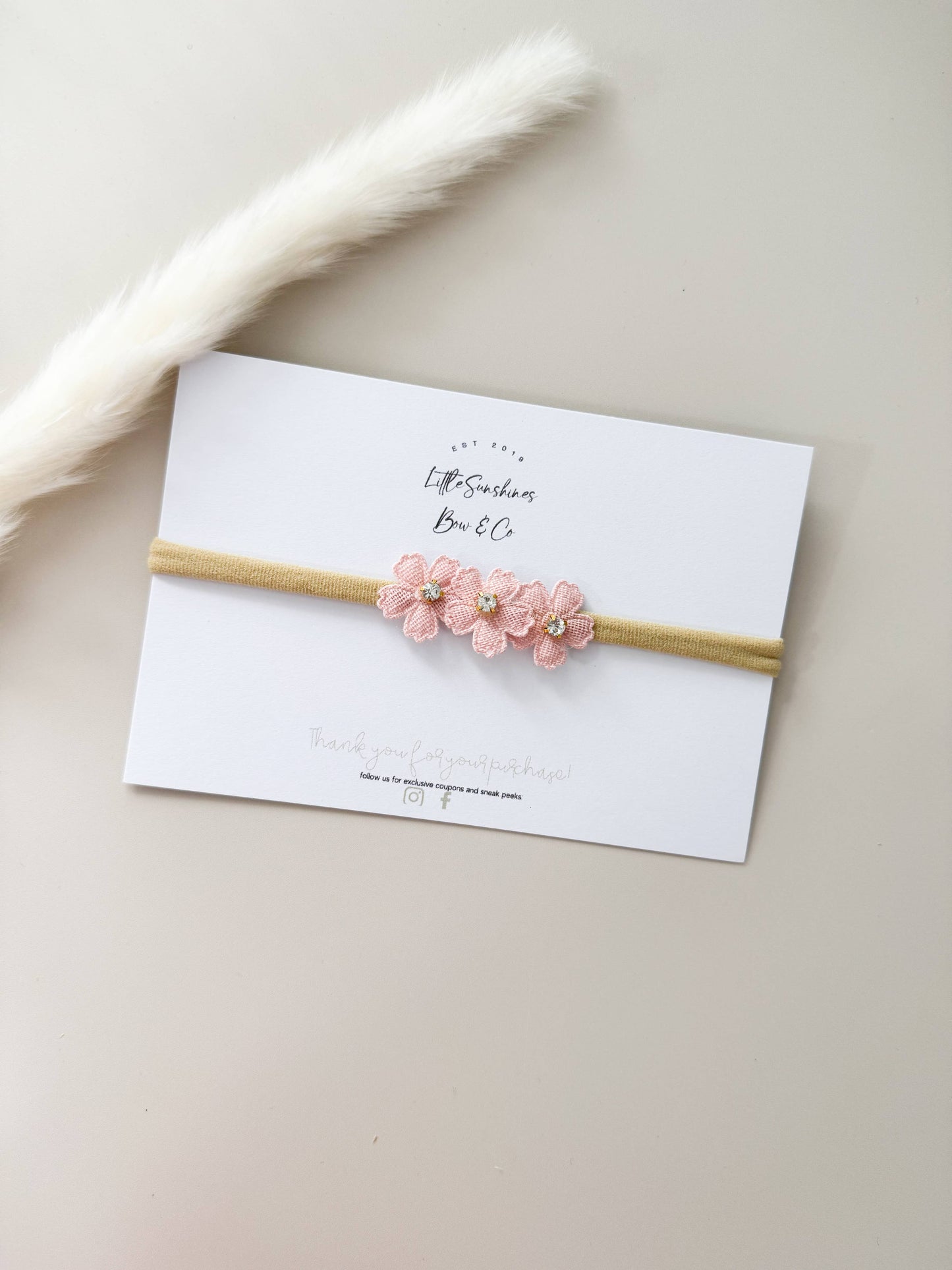 Little Sunshines Bow & Co - Floral Nylon Headbands: Lavender