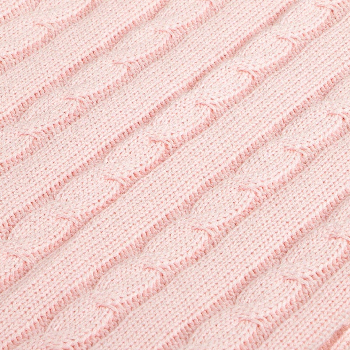 Bay & Loom - Cotton Cable Knitted Toddler Blanket: Sea Green / 30 x 40 inches