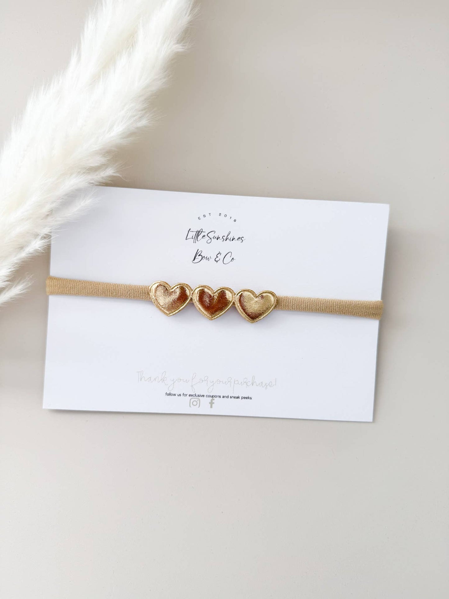 Little Sunshines Bow & Co - Satin Hearts Valentines Day Hair Clips & Headbands: Pink / Nylon Headband