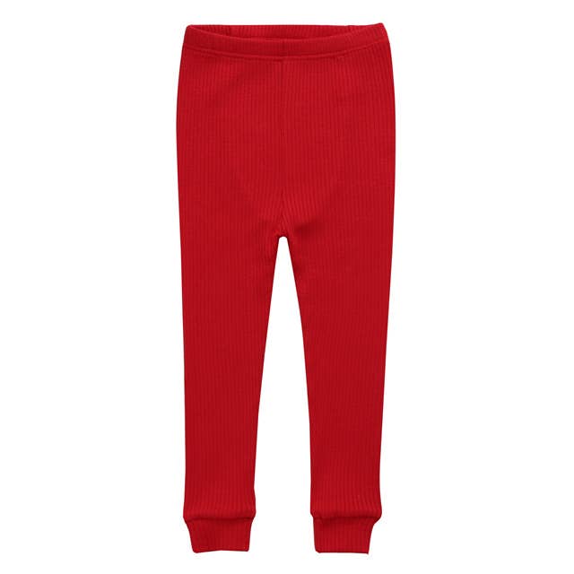 Vaenait Baby - Modal Ribbed knit Red Long Sleeve PJs: Red / S(2T)