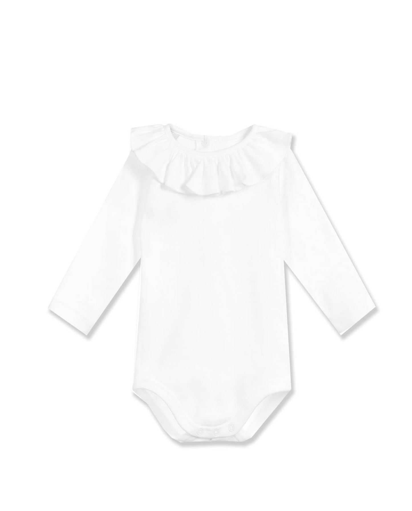 Baby Girl's Bodysuit with Cotton Ruffle Collar