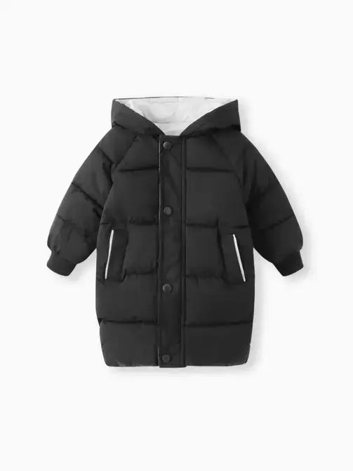 PatPat - Toddler/Kid Unisex Basic Solid Color Button Padded Coat: Blue / 4-5T