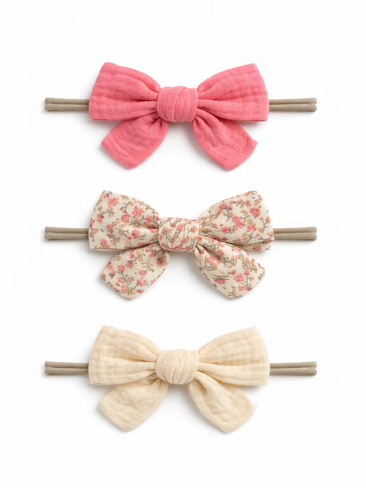 SpearmintLOVE - 3-Pack Nylon Bows, Aurora