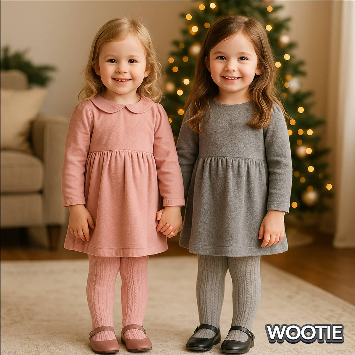 WOOTIE - Cotton Cable Winter Tights: White