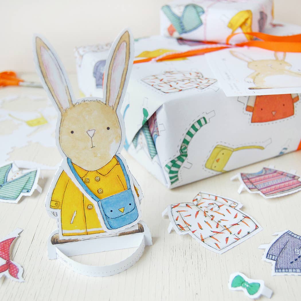 Dress Up A Rabbit Activity Wrapping Paper