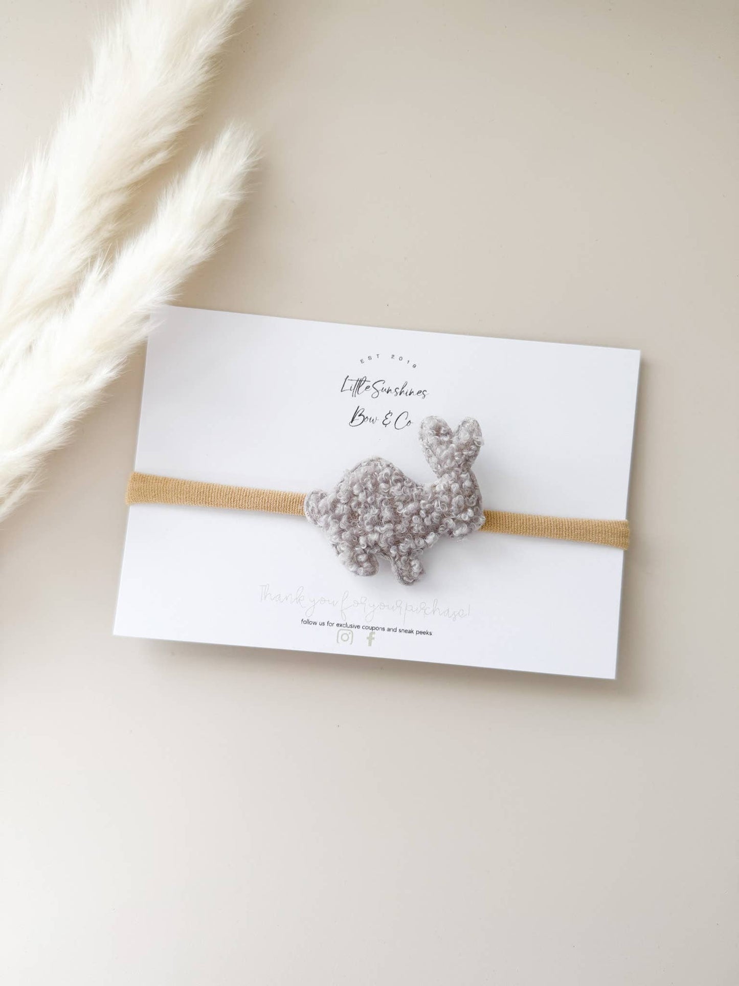 Little Sunshines Bow & Co - Fluffy Bunny Easter Headbands: Gray