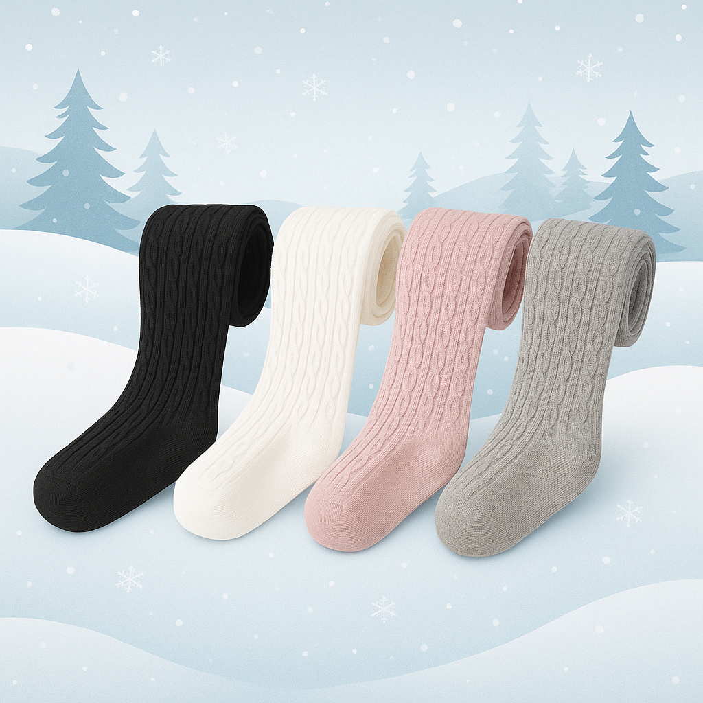 WOOTIE - Cotton Cable Winter Tights: Pink