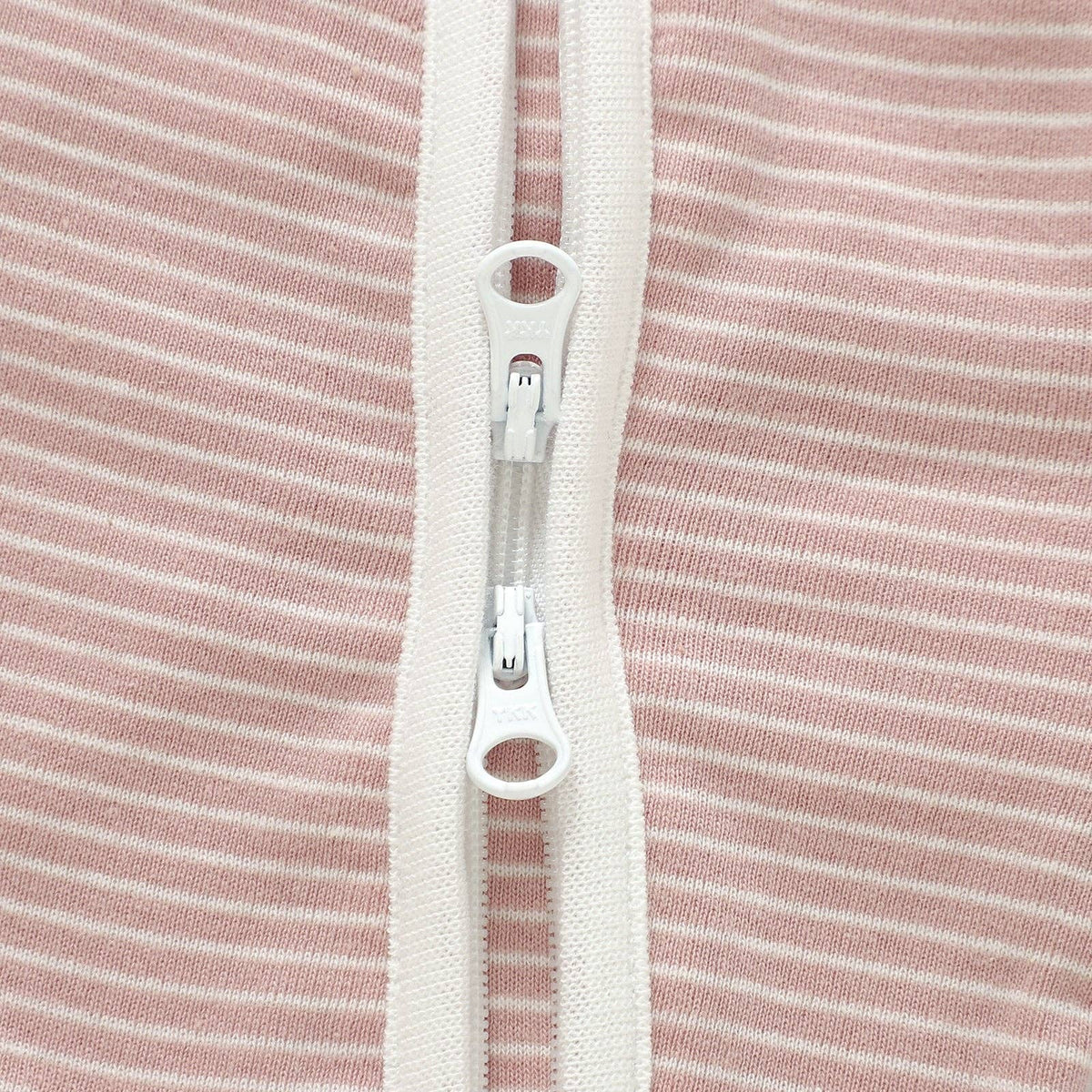 Meemo Jeemo - Organic Cotton Striped Peek-A-Poo Pajama in Pink: 0-3 Months
