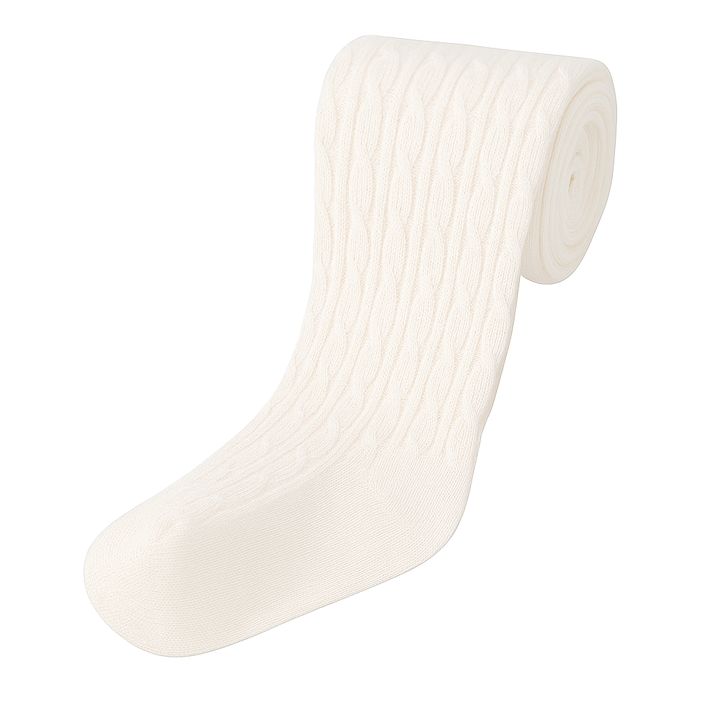 WOOTIE - Cotton Cable Winter Tights: Black