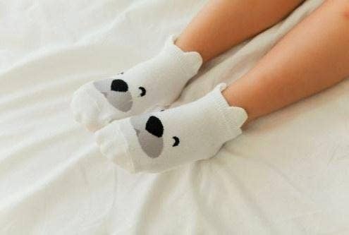 Vaenait Baby - Polar Bear Animal Character Socks: White / L (5~7T)