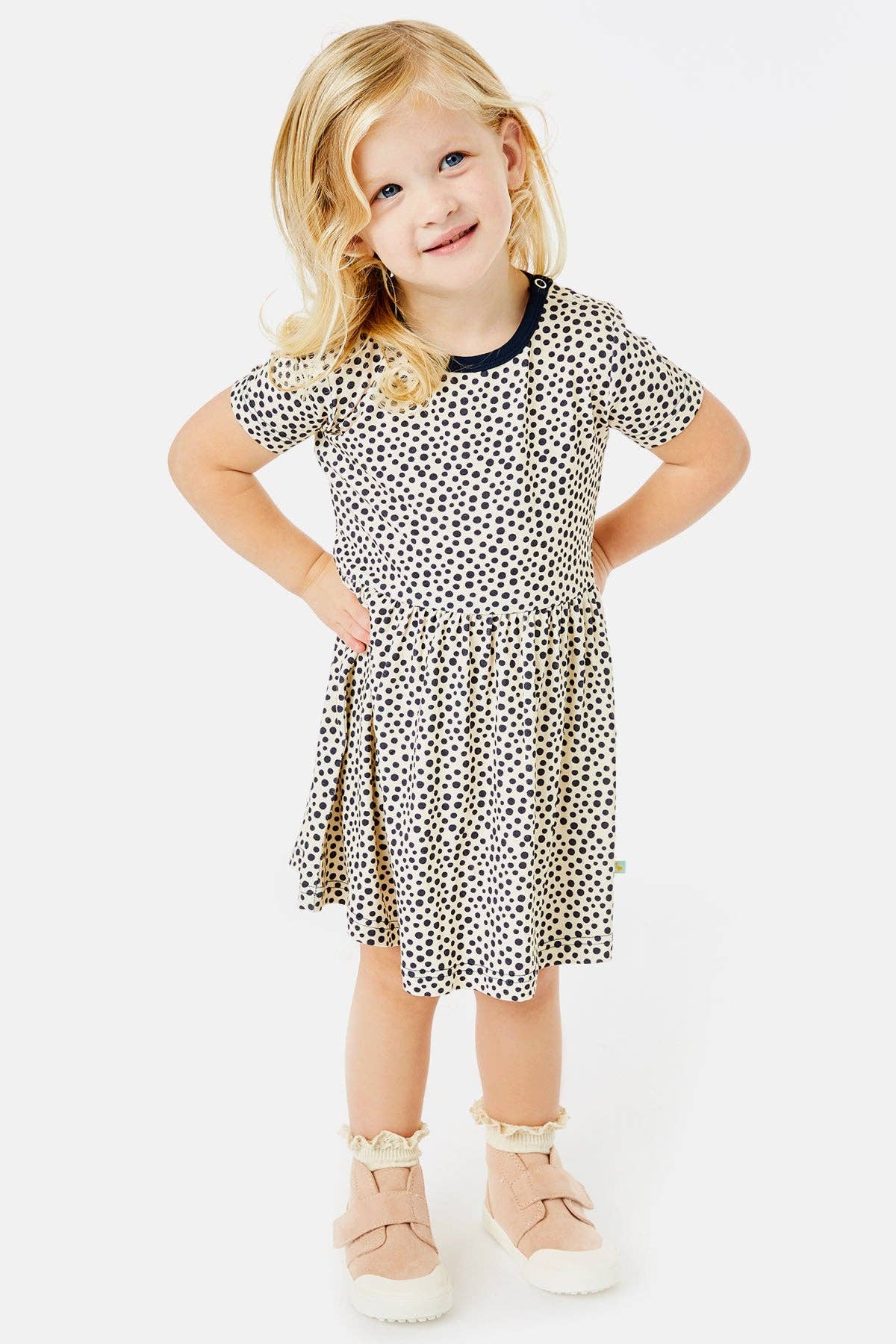 Stretchy Short Sleeve Twirl Dress