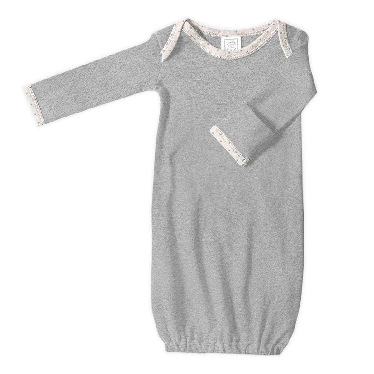 SwaddleDesigns - Pajama Gown, Heathered Gray, 0-3 Months: Small 0-3 Months