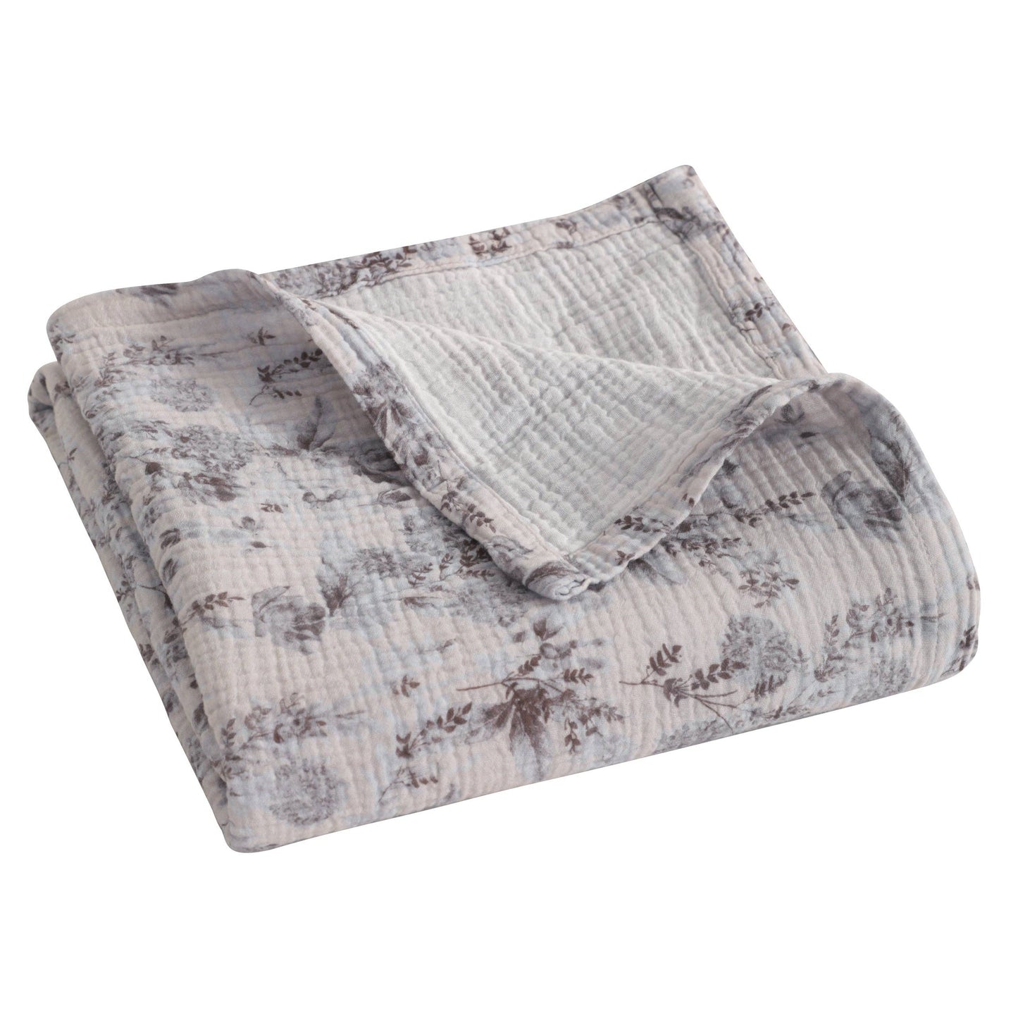 Bay & Loom - Muslin Cotton Baby Swaddle Blanket, Toddler Nursery Blanket: Vintage Floral / 30"x 40" / 2-Layer